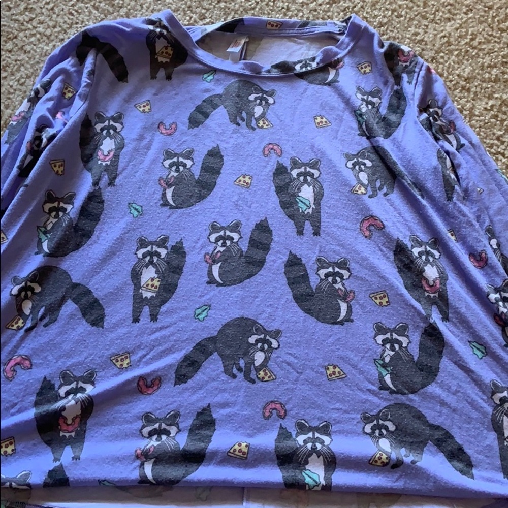 Raccoon pajama long sleeve top